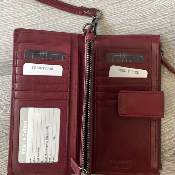Rachel Rachel Roy burgundy/ maroon leather wallet - Picture 7 of 12